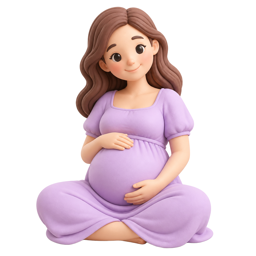 Illustration of an expecting mother resting her hands on her belly